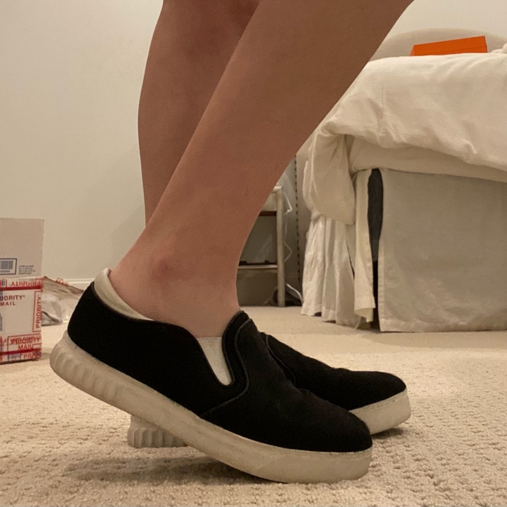 Black Sam Edelman Cowhide Slip-On Sneakers